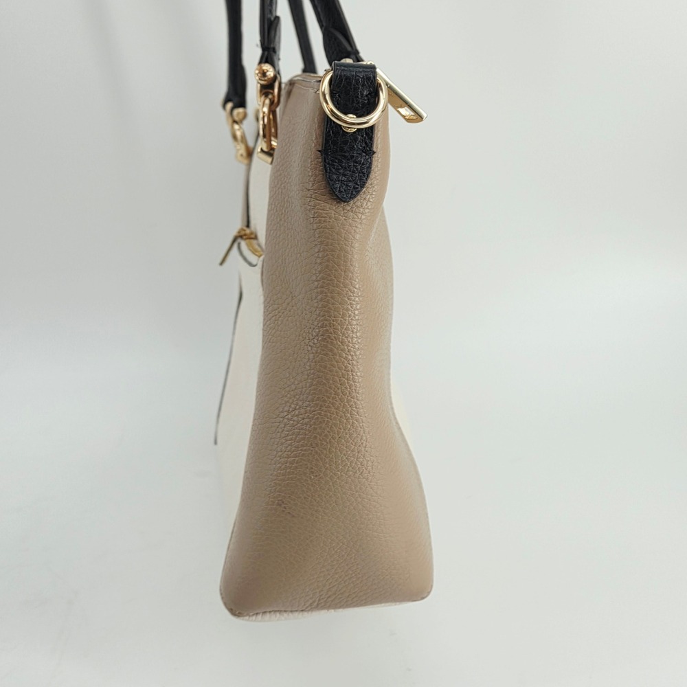 Coach Kacey Colorblock Pebble Leather Satchel Crossbody Bag C6841 Chalk Tan - Picture 9 of 16